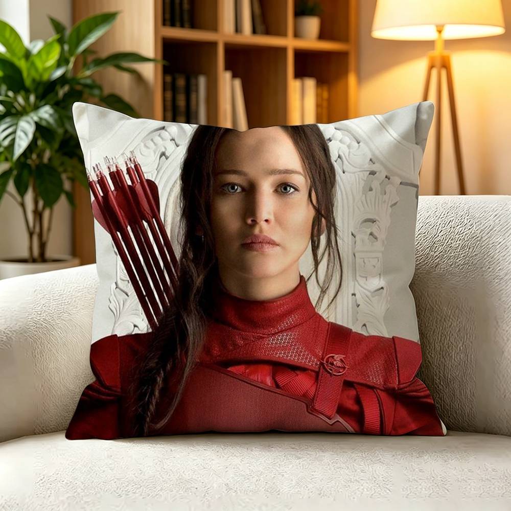 TThe Hunger Games Dystopian Survival Movie Pillow Case Square DoubleSided Sofa Cushion Cover Bedroom Bedside Pillow