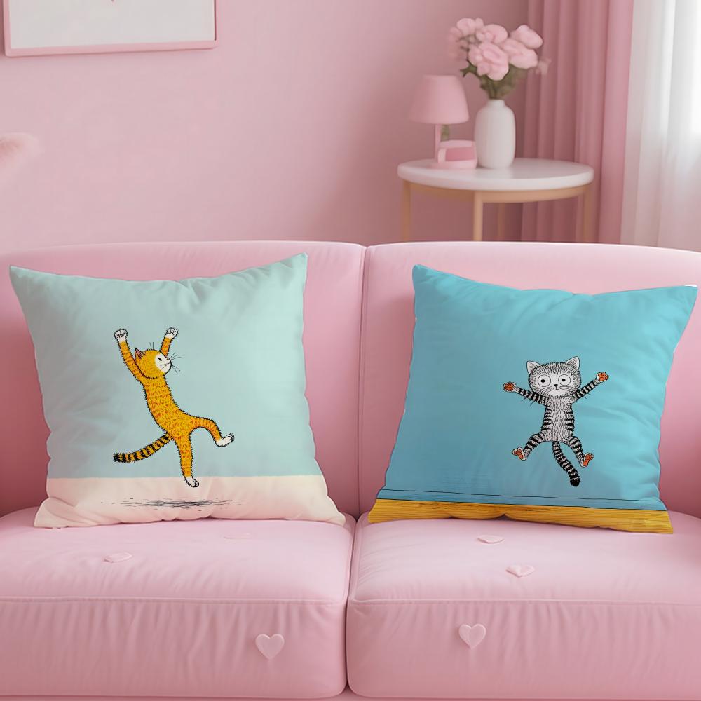 Hot NNaughty cated Cushion Cover Comfortable Reversible Pillow Cover Ideal for Car Sofa Bedroom  Beyond