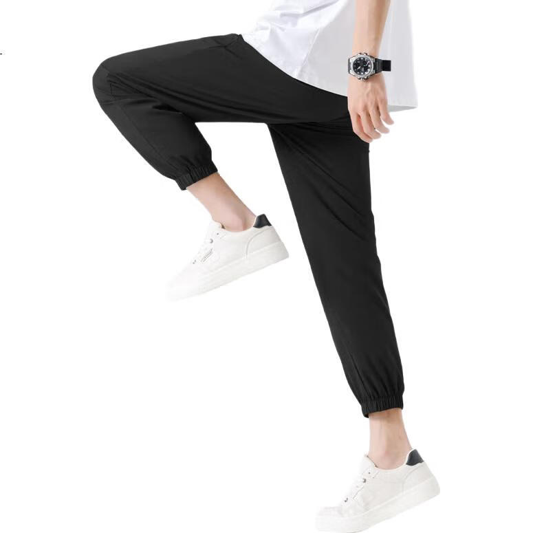 Baleno S&K Series Ice Silk Men's Pants, Summer Lightweight Sports Quick-Dry Men's Tapered Pants, Large Size Slimming Long Pants for Me
