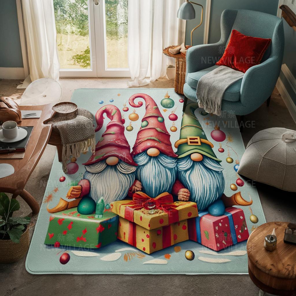 House Entrance Carpet Home Door Mat Living Room Bath Foot Bathroom Non-slip Water Absorption Rugs Bath Merry Christmas Winter
