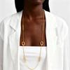Collar Apilable Irregular para Mujeres Niñas, Collares Geométricos en Forma de Anillo de Acero Inoxidable Chapado en Oro, Joyería de Vestir con Colgantes