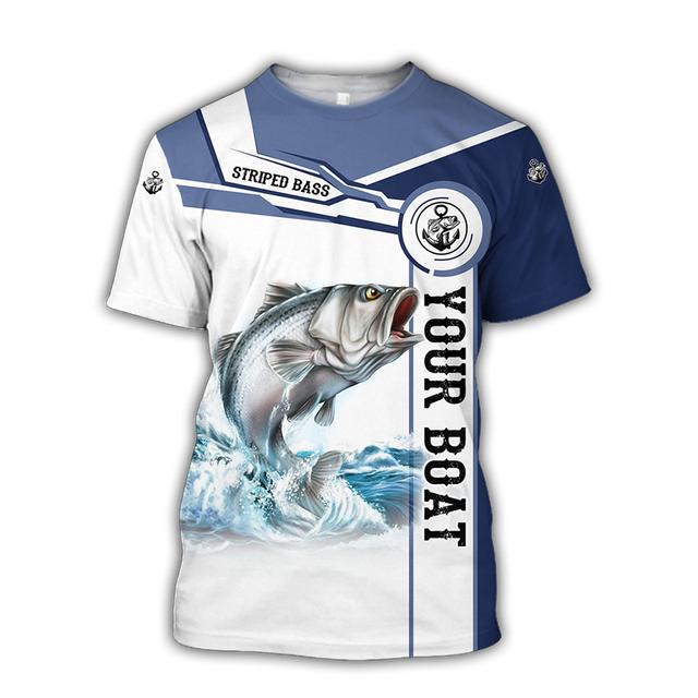 Fishing Graphic 3d Print Men's T-Shirt Summer Short Sleeve Tees Tops Harajuku Fashion Casual Oversized Man Clothing Camisetas