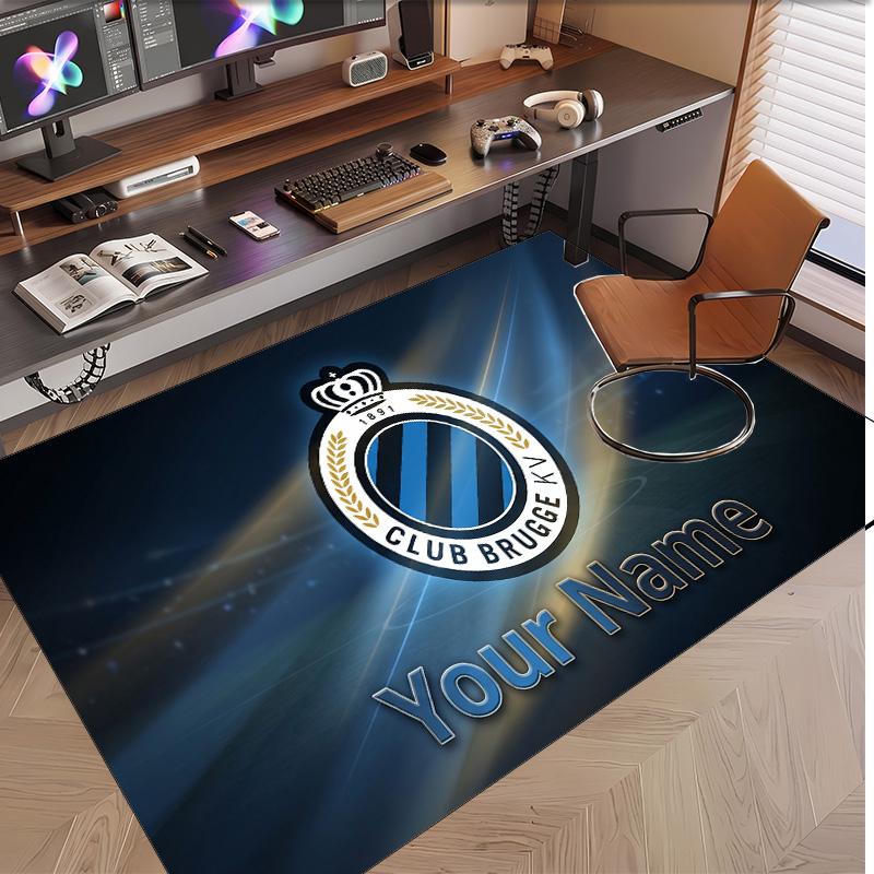 Personalized Crystal Velvet Carpet Club Brugge FC Pattern Non Slip Floor Rug