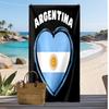 Asciugamano da Spiaggia Stampato Squadra Nazionale Argentina Asciugamano Morbido Asciugatura Rapida Coperta da Spiaggia Rettangolare Grande Portatile per Viaggi Piscina