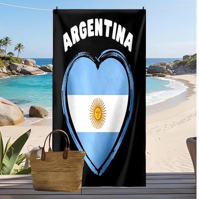 Argentina National Football Team Printed Beach Towel Quick Dry Soft TowelPortable Large Rectangular Beach Blanket for Travel Swimming Pool