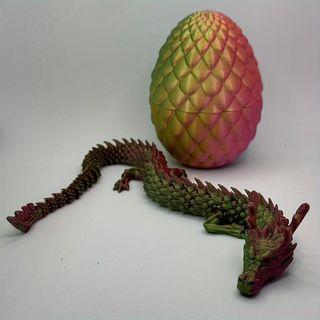 6.5Cm Dragon Scale Egg+15Cm Dragon New 3D Printing Dragon Flying Dragon Rotating Articulated Wing Dragon Home Decor