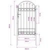 Zauntor ASSEN 100 X 175 Cm Powder Coated Steel Gray