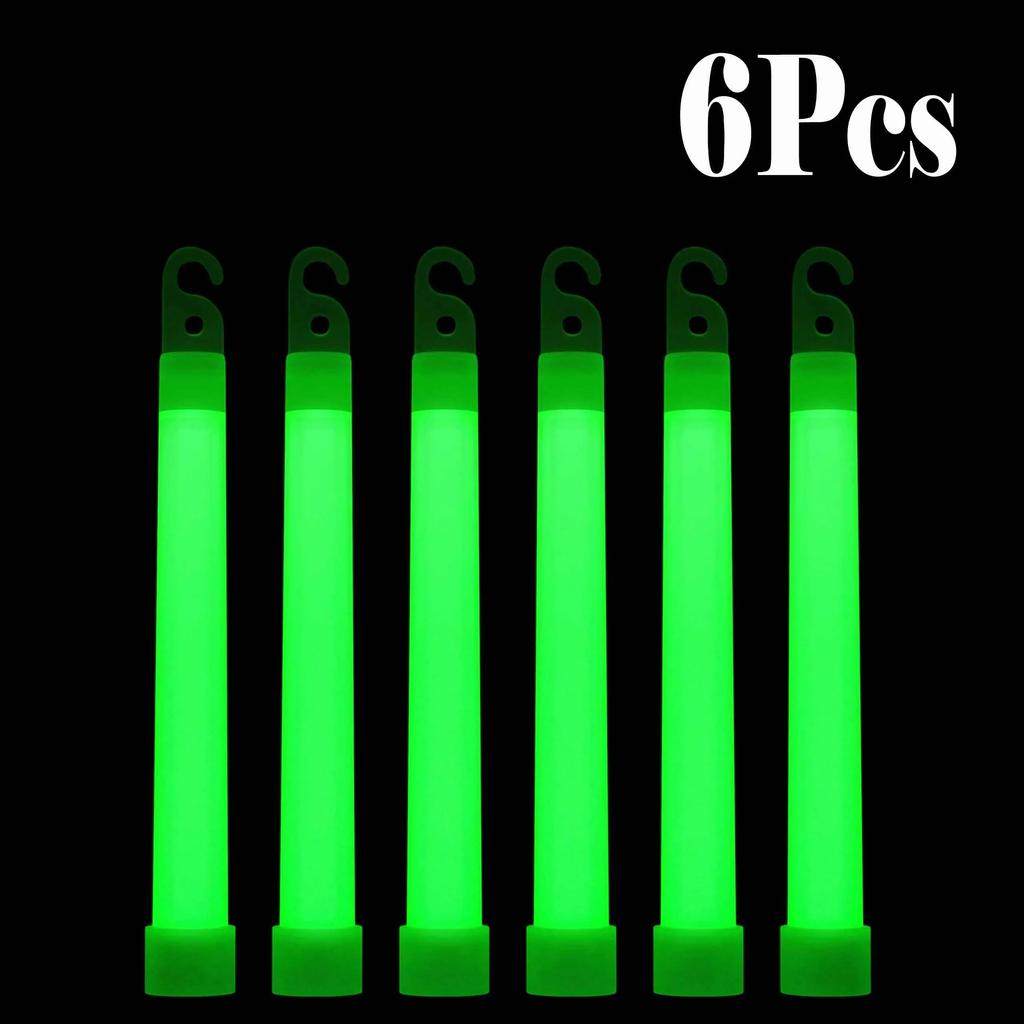 Top-quality LED Glow Stick with Hook 6 Inch Fluorescence Light Glow Sticks for Hiking Camping Outdoor Concert Party Light