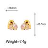 Elegant French Zirconia Heart Stud Earrings for Women - Versatile Light Luxury Fashion