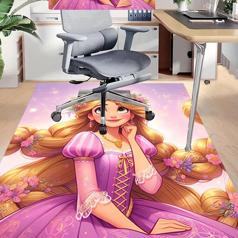 Princess Floral Crown Carpet For Playroom Bedroom Living Room Sofa Home Decorkids Game Area Rug Nonslip Floor Mat