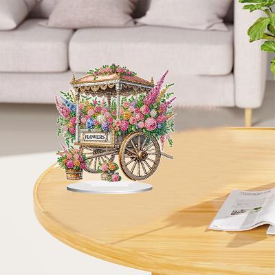 2D Flache Karton DIY Tischplatte Diamantmalerei Ornamente Kits Schreibtisch Diamantkunst Kits 5D DIY Diamantkunst Tischplatten Dekorationen
