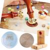 Round Shaped Sealing Wax Stamp Head Wedding Invitation Retro Sealing Stamp Head Handcraft Tools for Cards Envelope DIY Art Decor