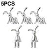 1-6PCS Rabbit Animal Decor Modern Style Cartoon Bunny Sculptures Silver Nordic Rabbit Statue Living Room Decoration