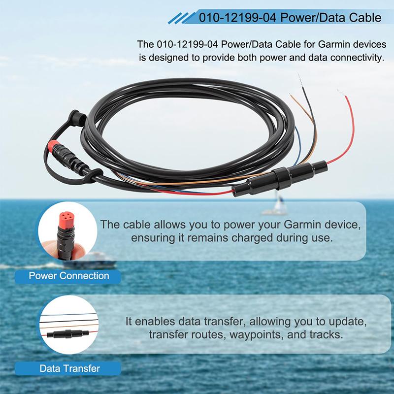 010-12199-04 Power/Data Cable 4-Pin Replaces for Garmin Striker Echo, Striker Plus, Striker Vivid, Striker 4, Fishfinder,Echomap