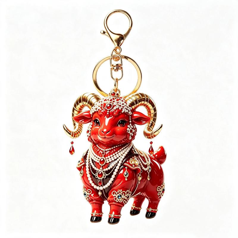 1Pcs Acrylic Sheep Keychain Hanging Ornament Cute Animal 2D Flat Goat Pendant For Goat Themed Party Decor Gifts