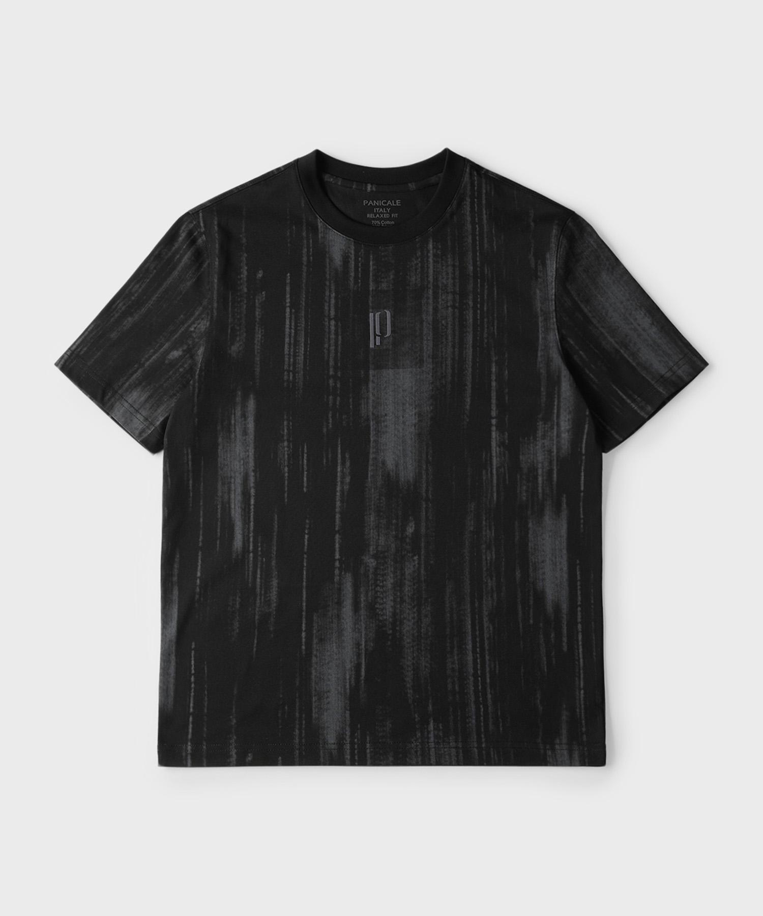 Panicalle Black Logo Short Sleeve T-Shirt Beige/S