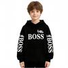 Trendy Kids' Letter Print Hoodie - 'Little Boss' Spring/Autumn Casual Sweatshirt for Boys & Girls