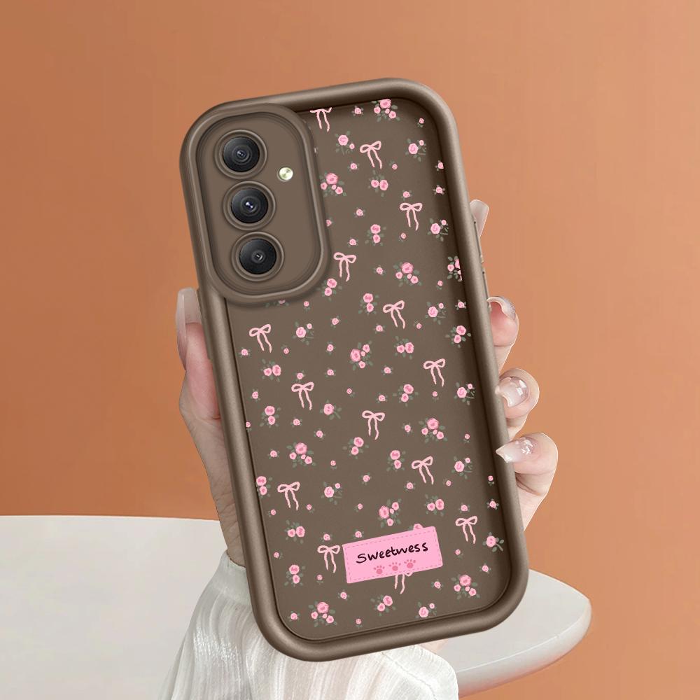 Μαλακή τετράγωνη σκάλα εκτύπωσης μοτίβο θήκης τηλεφώνου Πλήρες κάλυμμα κάμερας, προστατευτική θήκη από καουτσούκ για Samsung