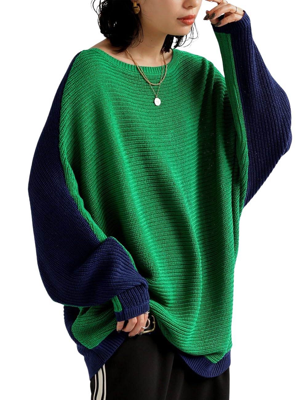 

antiqua Вязаный Длинный Единый Размер Зеленый Женский Топ 2-в-1, Рукав, PN-00477, 30,