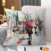 Paris Seine Street Landscape City Decorative Room Aesthetics Pillow Case Home Decor Bedroom Sofa Bed Couch Pillow Cover 45x45