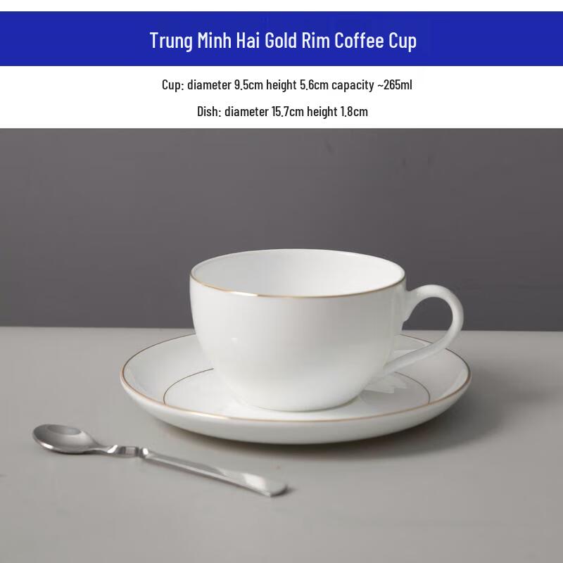 European Style Ceramic Coffee Mug with Spoon