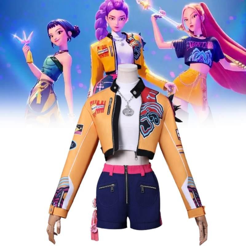 Kpop Demon Hunters Rumi Cosplay Costume With Polyester Fabric For Anime And Game Role Play