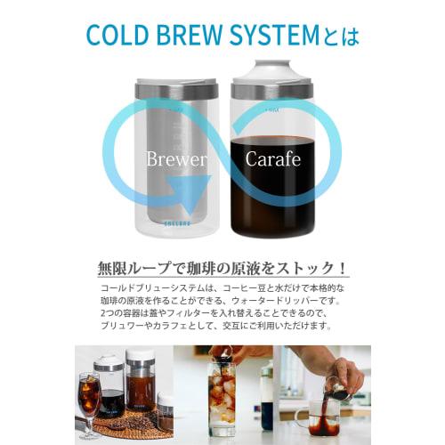 SHELBRU CBS Cold Brew System, Rich Cold Brew Coffee, Bottle, Water Dripper, Heat-Resistant Glass, Gift (Color Box Type)