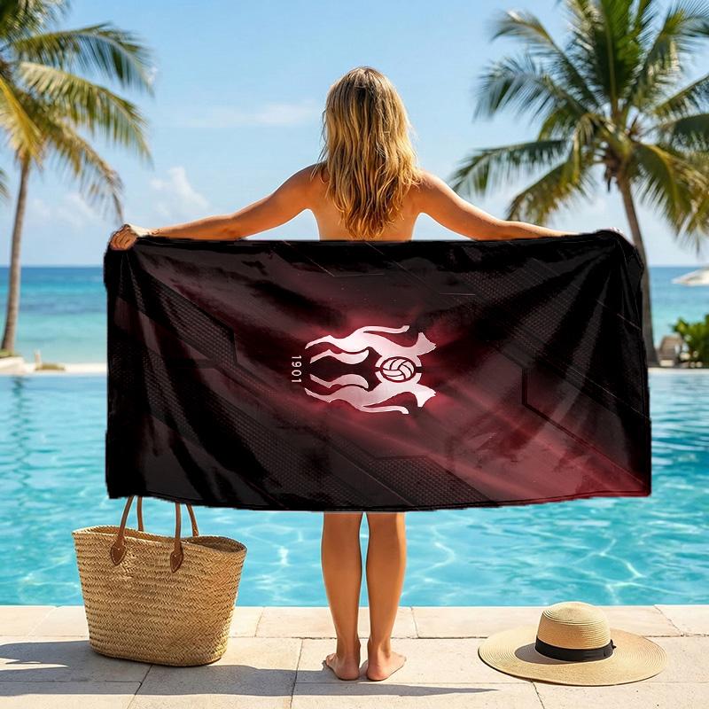 Stade Rennais FC Stampa Asciugatura Rapida Telo da Spiaggia Microfibra Assorbente Portatile da Viaggio Asciugamano da Nuoto