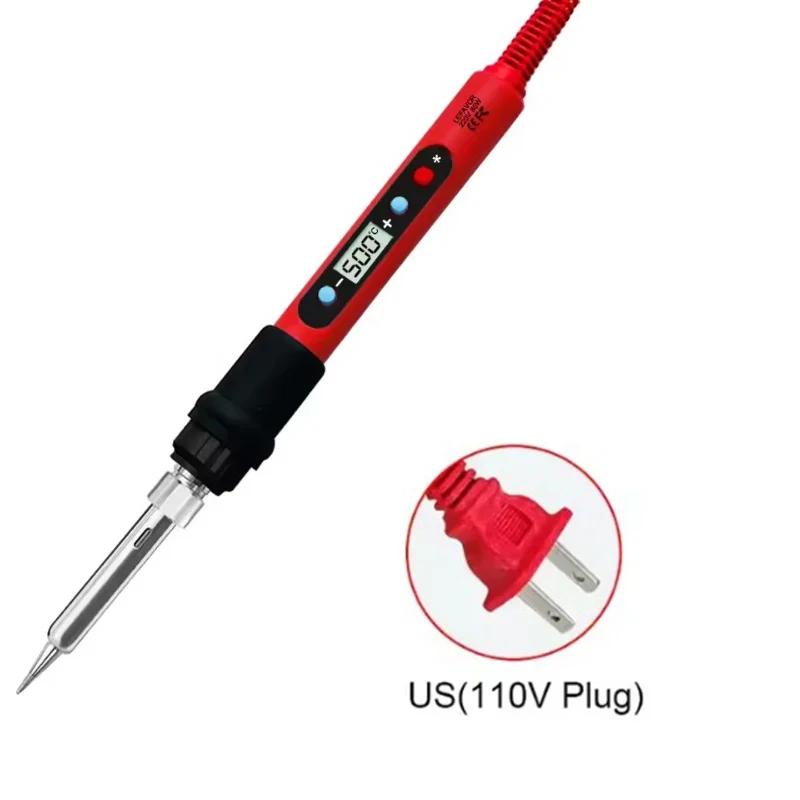 Digital Soldering Iron 80W with ON/OFF Switch Adjustable Temperature LCD Welding Tools Ceramic Heater Soldering Tips
