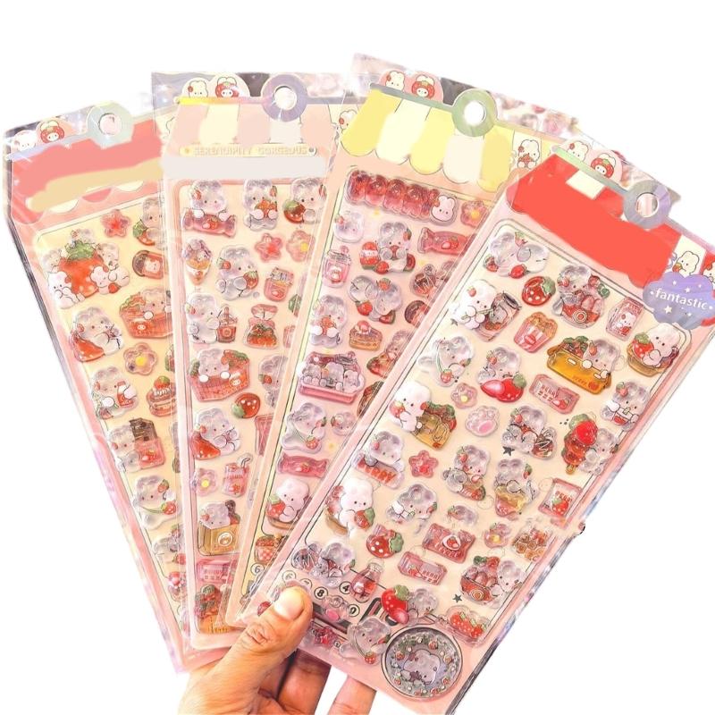 3D Puffer Sticker,Embossed Bubble Sticker Removable Funny Decorative Sticker for Crafts Scrapbooking Bullets Journal