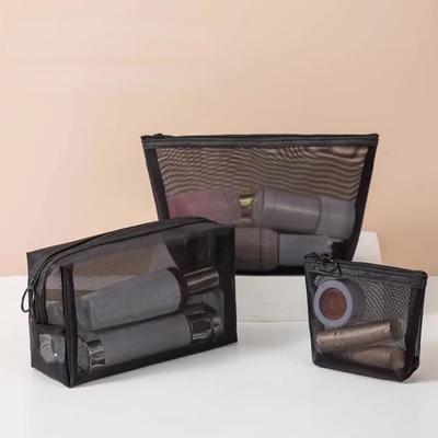 תיק קוסמטי שקוף רשת ניילון רב תכליתי תלת מימד תיק איפור נסיעות תיק אחסון מוצרי טיפוח ניידים