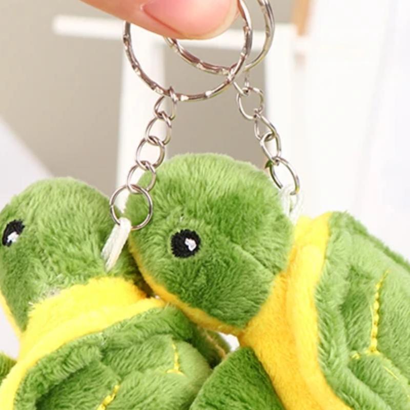 1 Pièce 10CM Mignonne Tortue Poupée Peluche Poupée Dessin Animé Doux Peluche Jouet Porte-clés Sac Pendentif Cadeau Enfant