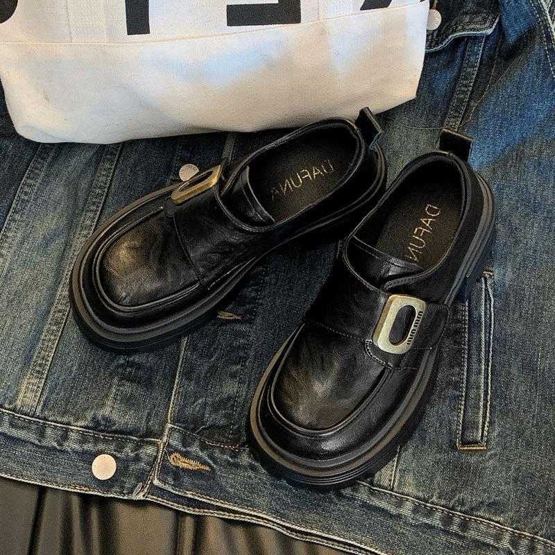 Retro fashion small Mary Jane small leather shoes women's 2025 spring and autumn new thick heel platform British style loafers