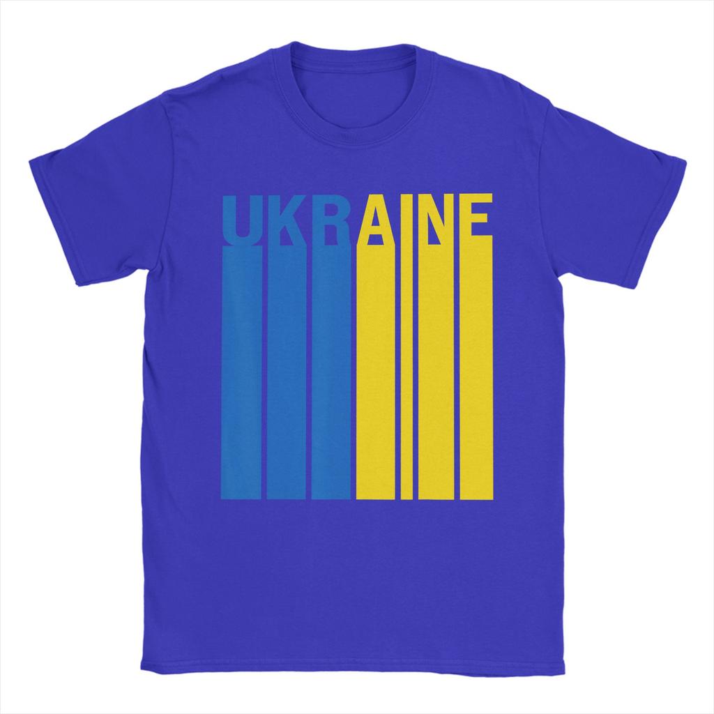 Awesome Ukraine Flag TShirt for Unisex Round Collar Pure Cotton T Shirts  Short Sleeve Tees Gift Idea Clothing