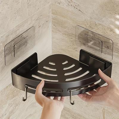 1pc European Style Triangular Storage Rack for Bathroom, Wall Mounted Bathroom, Toilet, Non Perforated Storage Rack, Towel Rack