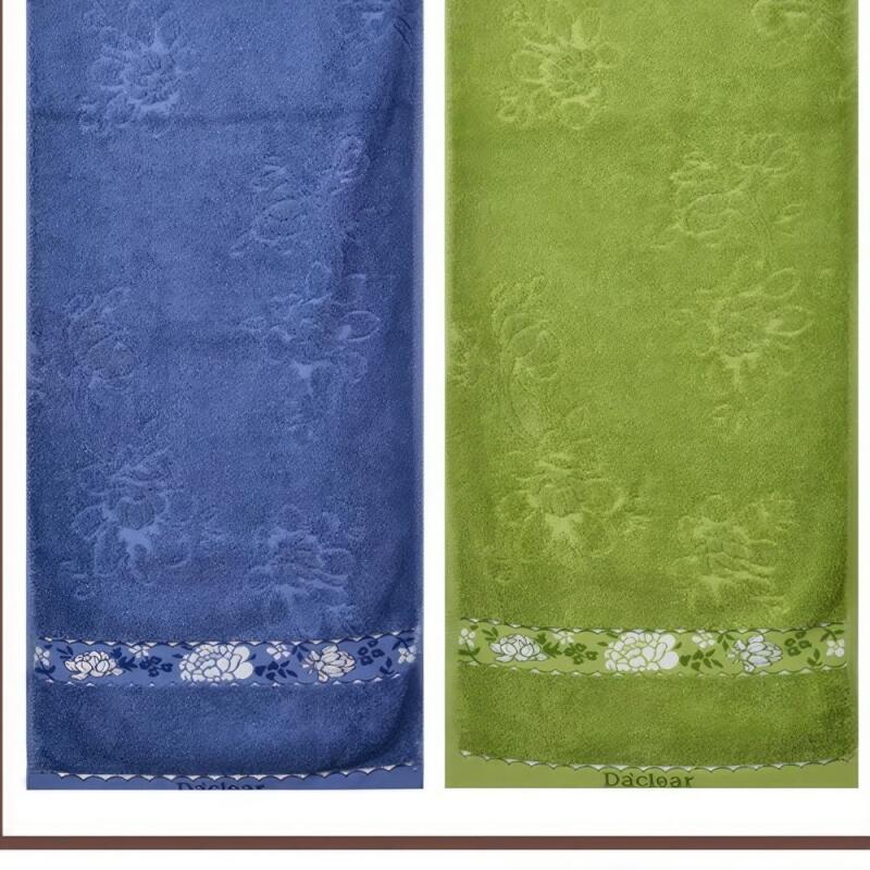 

Cotton washcloth lotus embroidery towel [WD6C46C] 85cmX40cm green
