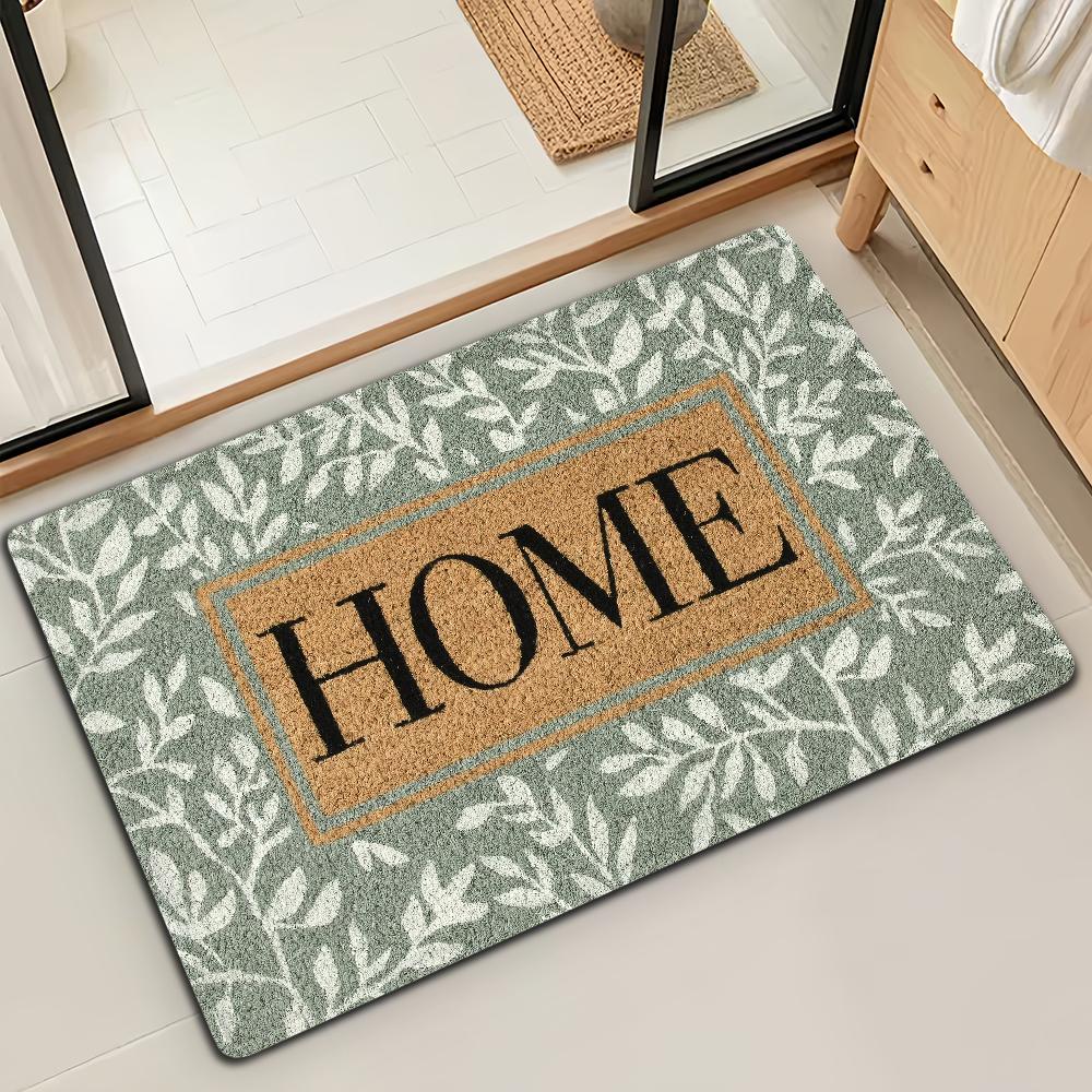 H-Home Cute Welcome Cozy Door Mat Bath Microfiber Decorative Versatile Flannel Floor Mat Quick Dry Absorbent Non-slip Sole