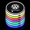 For Jetta Golf Beetle CC EOS GTI R32 MK4 B6 golf 4 VW 7 Color LED Car Cup Holder Light Luminous Coaster Water Cup Pad Valve CapKD3