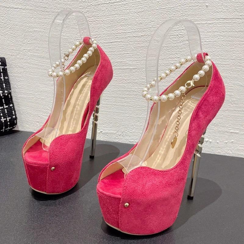 

Eilyken, новый дизайн, туфли-лодочки на очень тонком высоком каблуке, женские сандалии для свадебной вечеринки и выпускного вечера, пикантные туфли на платформе с открытым носком и пряжкой с ремешком