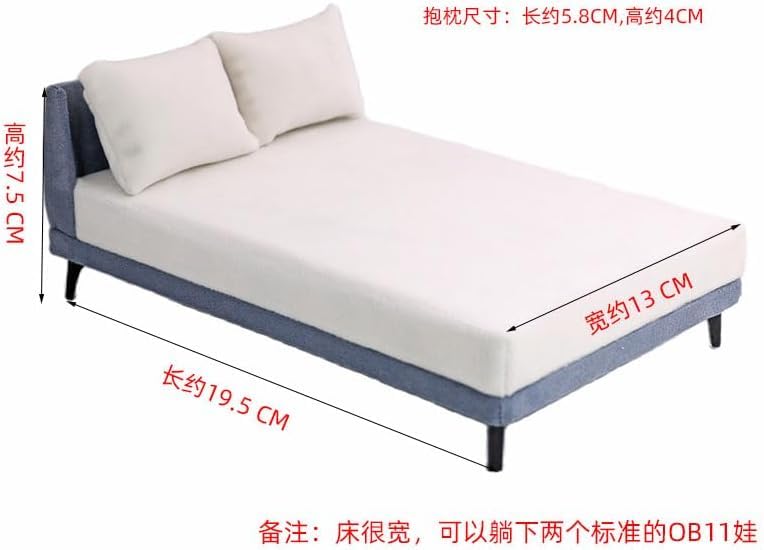 Toy Hobby [TOYBARJAPAN] 112 Scale Fabric Double Bed for Action Figures, Compatible with TBLeague and Other Figures (Doll Not Included)