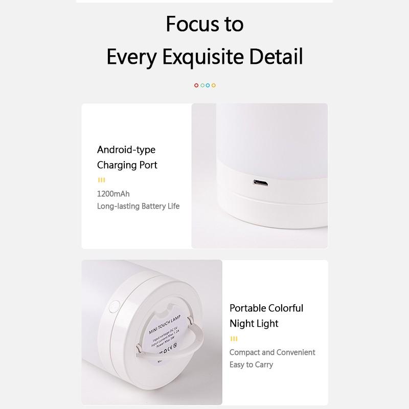 Lămpi de noptieră reglabile la atingere Lumină de atmosferă fără fir cu telecomandă, lumină de noapte reîncărcabilă reglabilă în culoare pentru dormitor