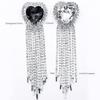 Korean Chain Heart Chain Metal Tassel Brooch For Women Men Suit Decoration Tassel Chain Metal Bead Pin Cloth Jewelry Accessories