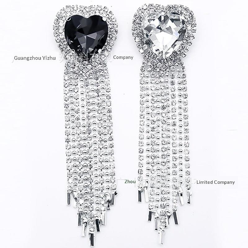 Korean Chain Heart Chain Metal Tassel Brooch For Women Men Suit Decoration Tassel Chain Metal Bead Pin Cloth Jewelry Accessories