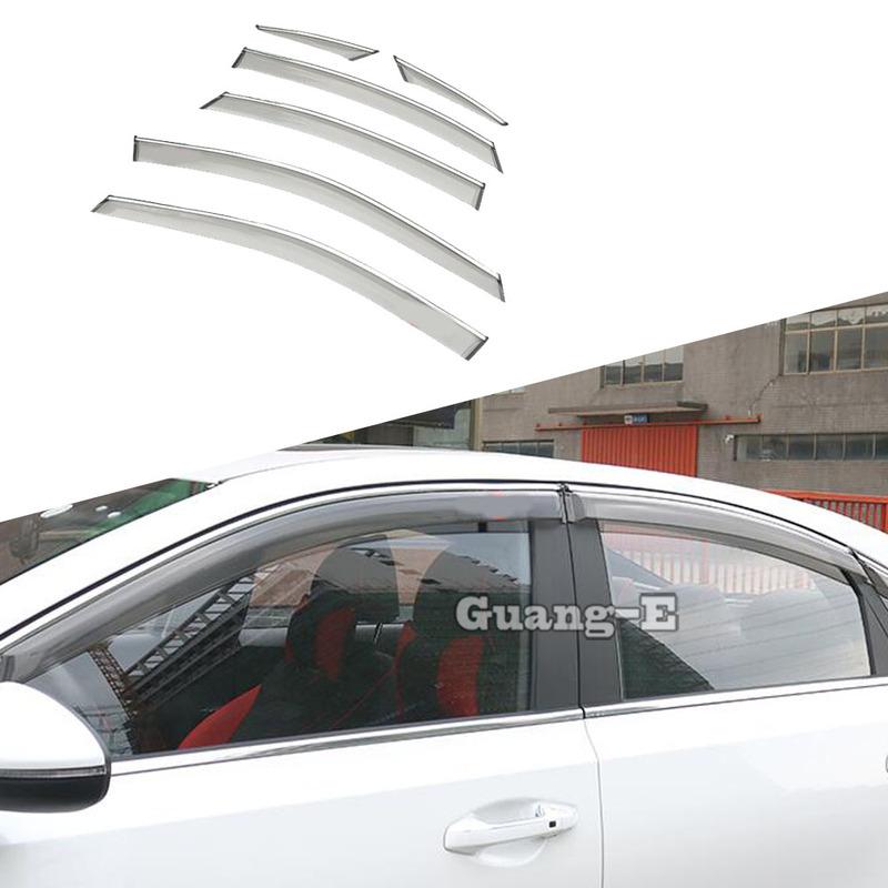 For Kia K3 Forte Cerato     Car Styling Cover Stick Lamp Plastic Window Glass Wind Visor Rain/Sun Guard Vent