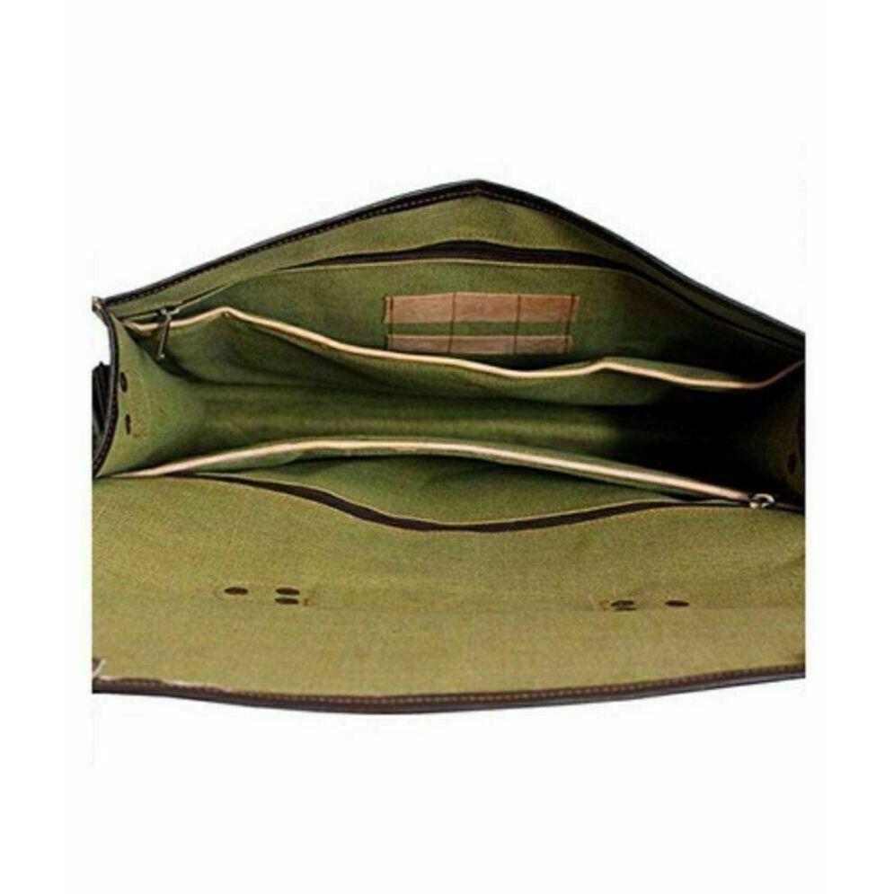 18" Prawdziwa Skóra Kozia Splendor Torba Kurierska na Laptopa Ręcznie Robiona Aktówka Torba Listonoszka