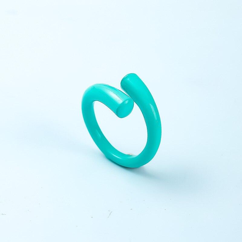 

Винтажные многоцветные кольца на палец в стиле панк Bagues, модные украшения для женщин, открытые кольца с преувеличенной геометрией, подарок Anillos, регулируемые Resizable мятный зеленый