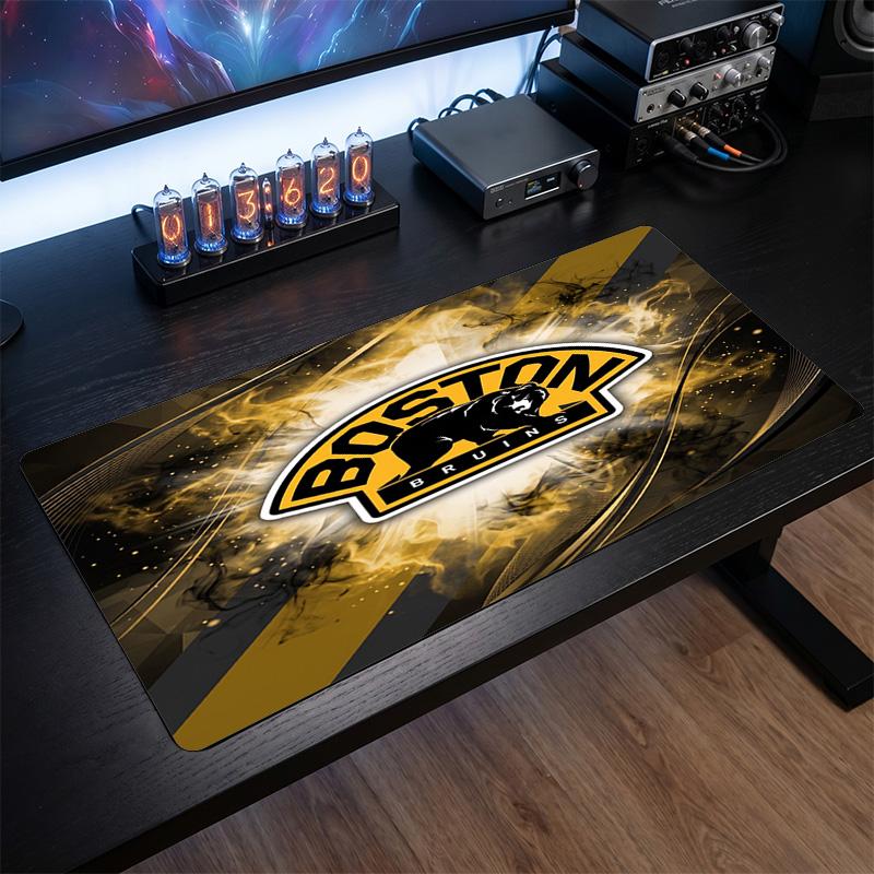 Boston Bruins Pattern Mousepad Anti?Slip Rubber Desk Pad For Gaming Working Desktop Decoration