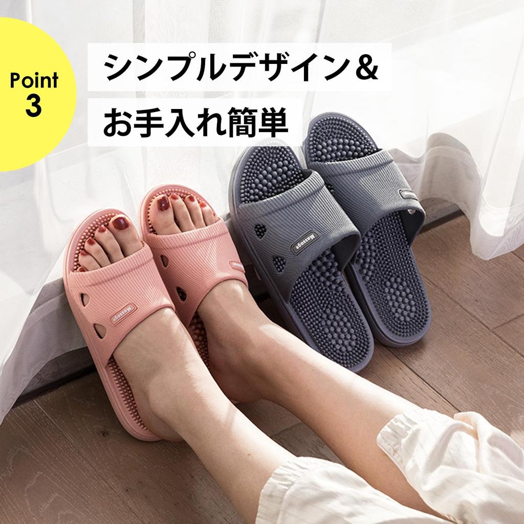 NYANDELMO Gesunde Reflexzonenmassage-Sandalen, Hausschuhe, Innenbereich, Balkon, Bad, Rosa, Mittel, ND-0054-R09-PKM