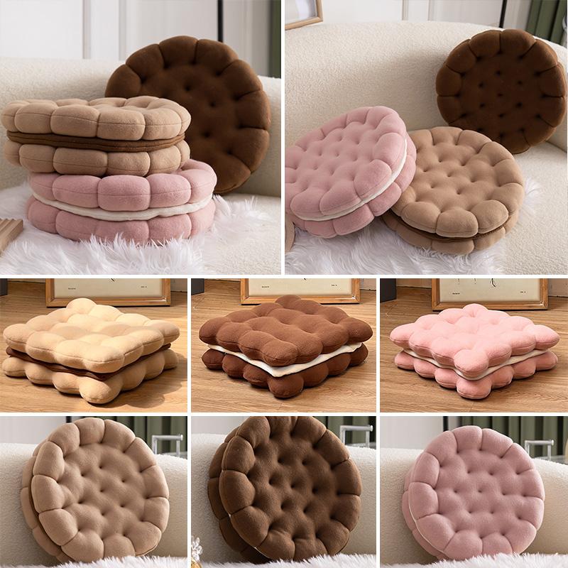 Creative Simulation Sandwich Cookie Plush Pillow Soft Comfortable Thick Seat Cushion Sofa Throw Pillow Living Room Home Decor