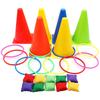 Kinder Outdoor Sinnesintegration Trainingsspiele Park/Gemeinde Sportaktivitäten Spielrequisiten Verkehrskegel Ring Set Wurfspielzeug